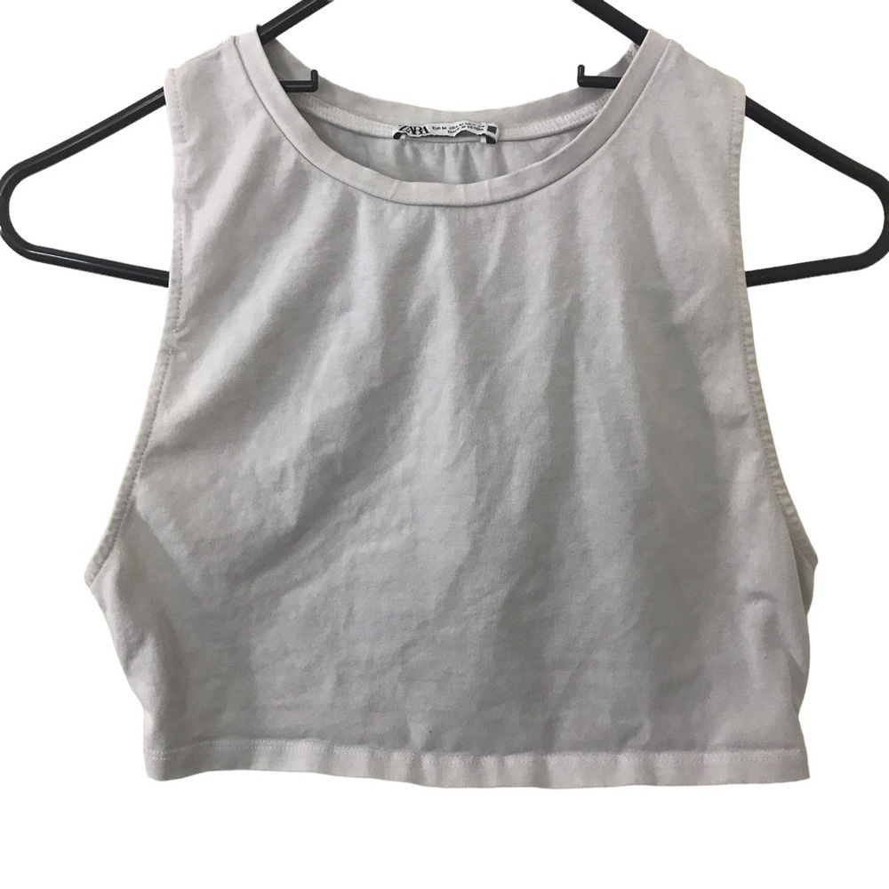 3/$15 Zara light/ heather gray muscle crop tank size Medium